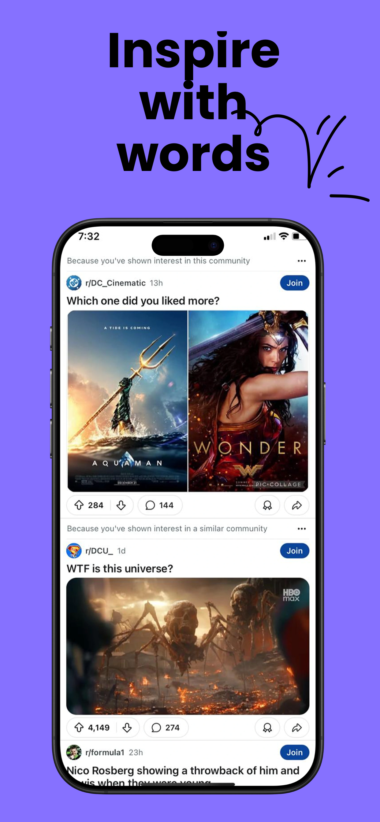 App Store screenshot template for news app – saved reading list