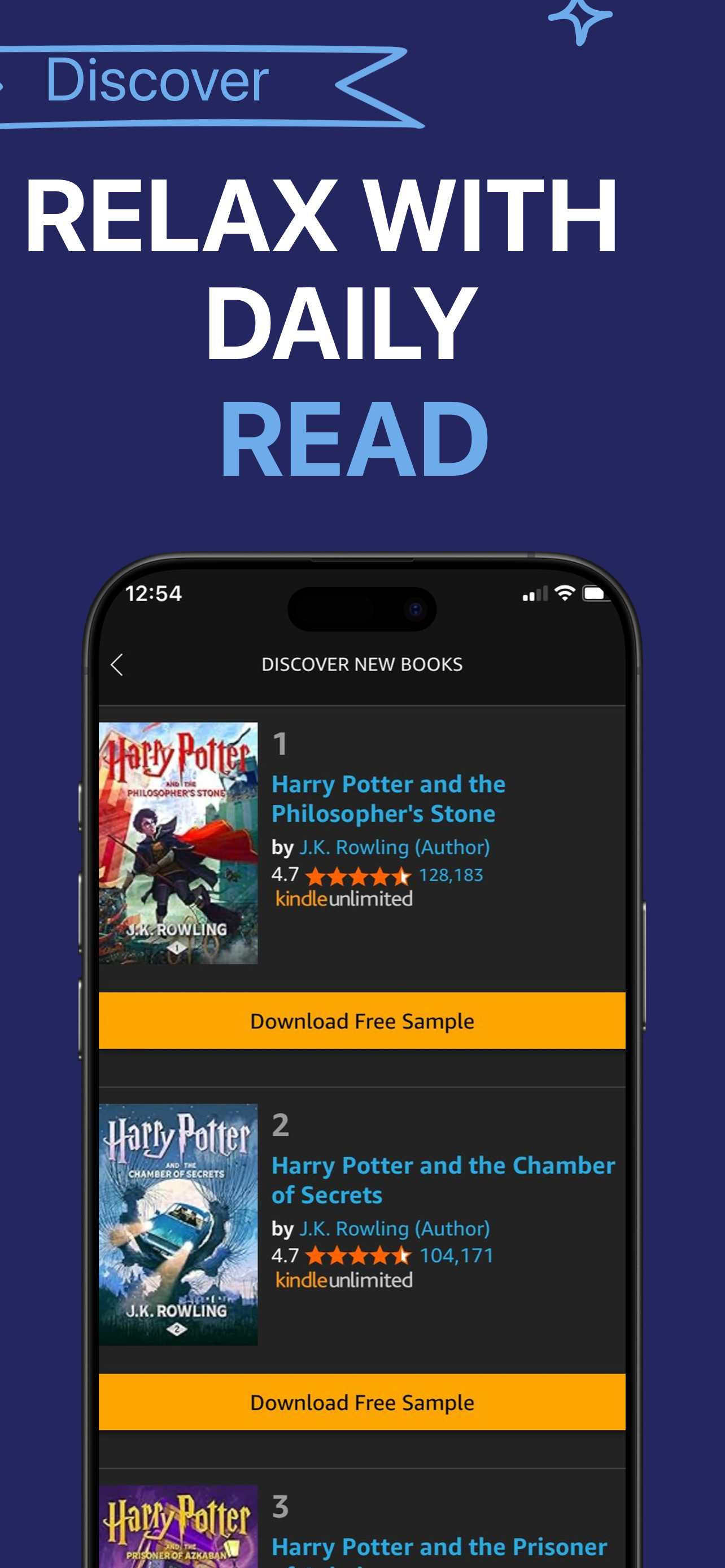 App Store screenshot template for reading app – genres and categories