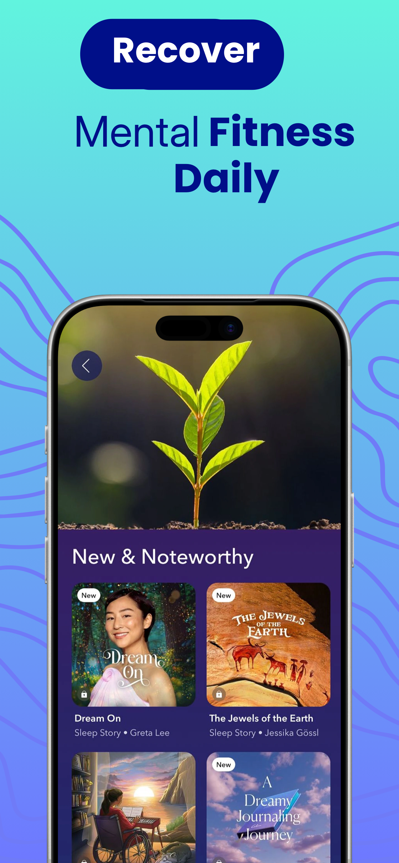 App Store screenshot template for meditation app – sleep stories new noteworthy