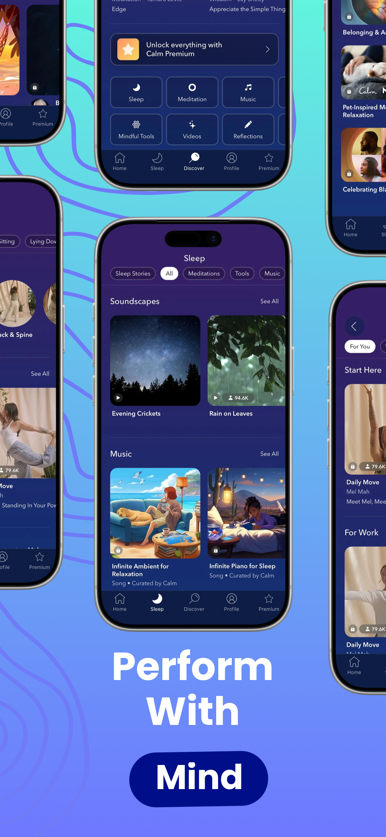 App Store screenshot template for meditation app – soundscapes for sleep