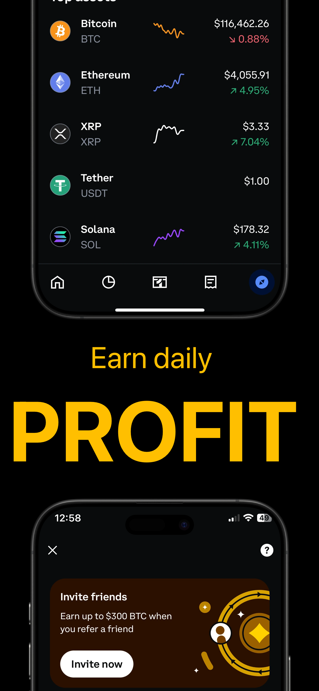 App Store screenshot template for finance app – savings goals progress