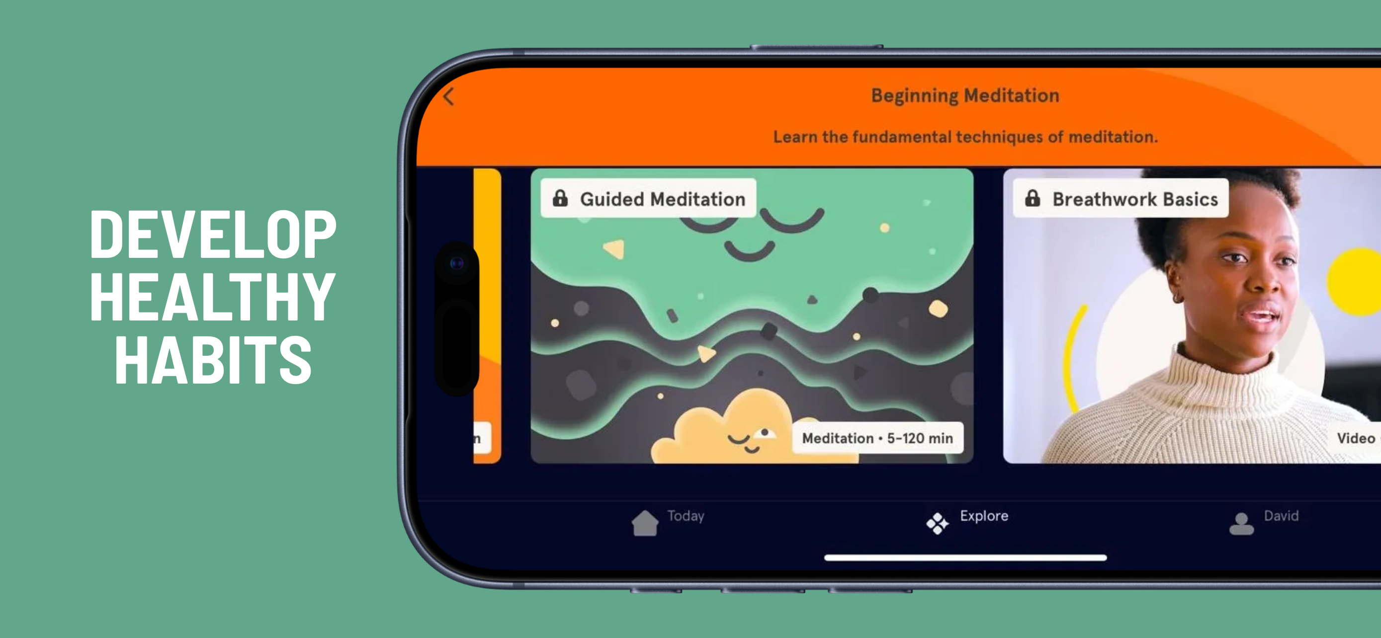 App Store landscape screenshot template for podcast app – trending shows