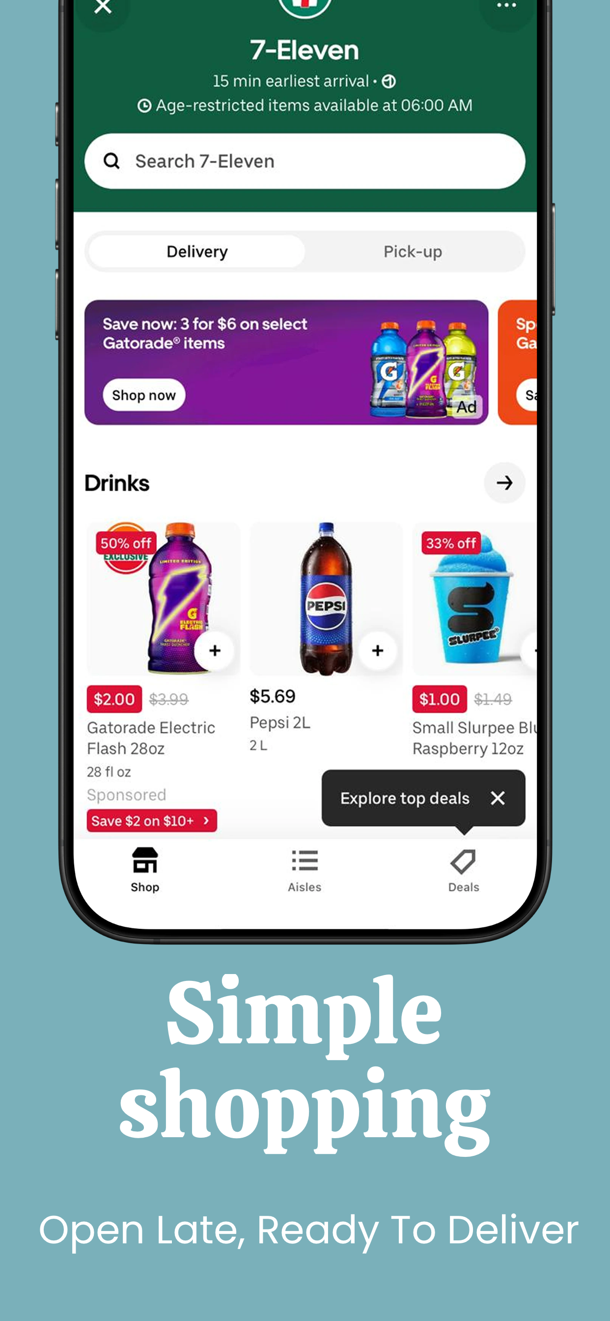 App Store screenshot template for grocery delivery app – delivery confirmation