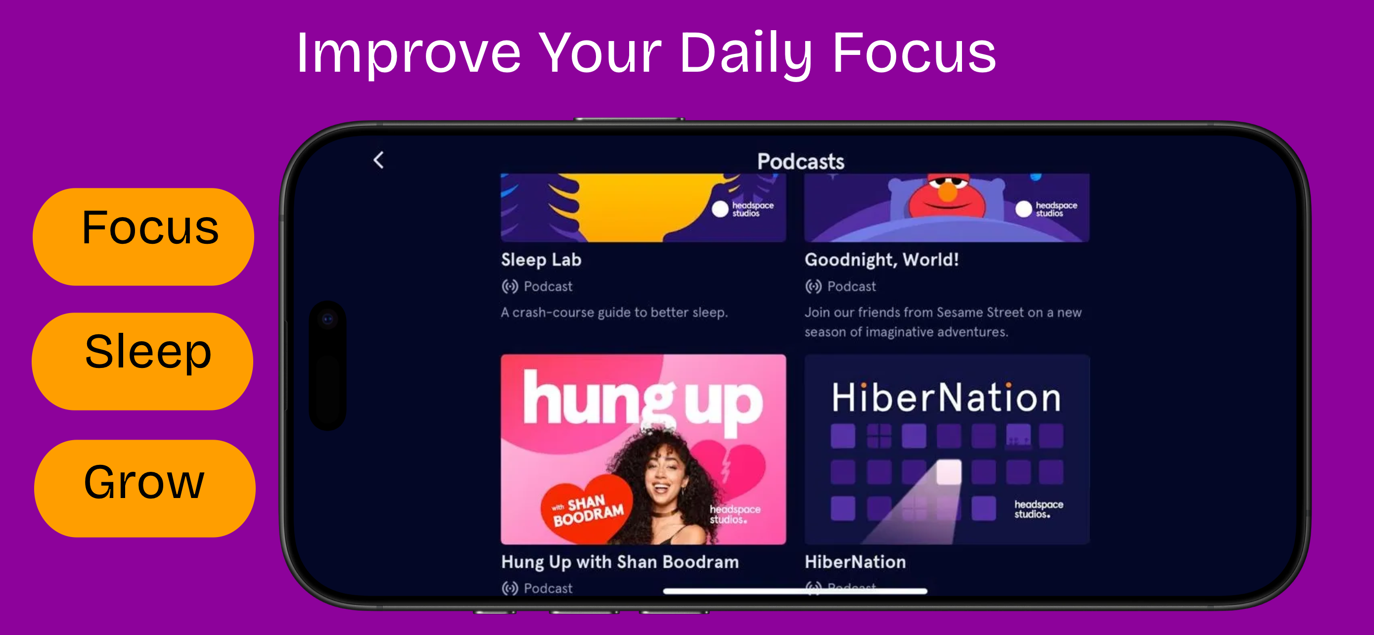 App Store landscape screenshot template for meditation app – meditate sleep move music categories