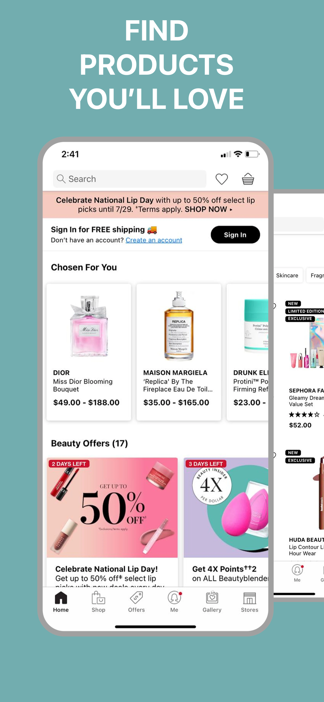 App Store screenshot template for shopping app – new products grid