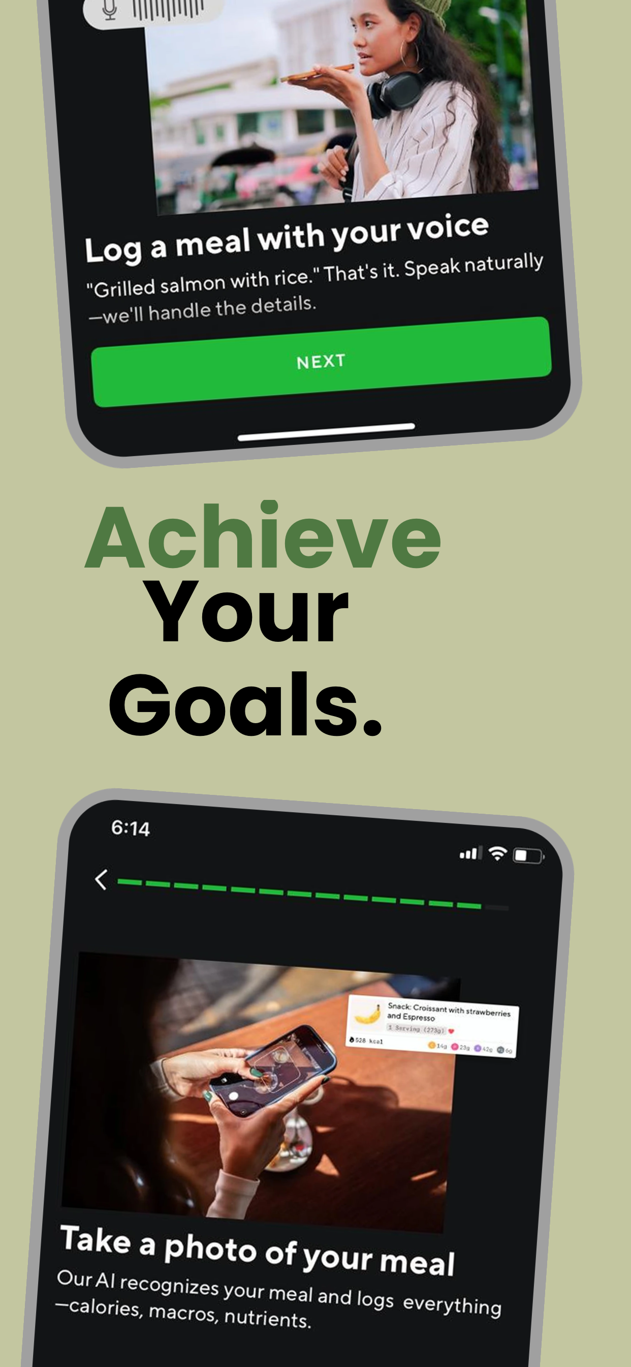 App Store screenshot template for nutrition app – food database search