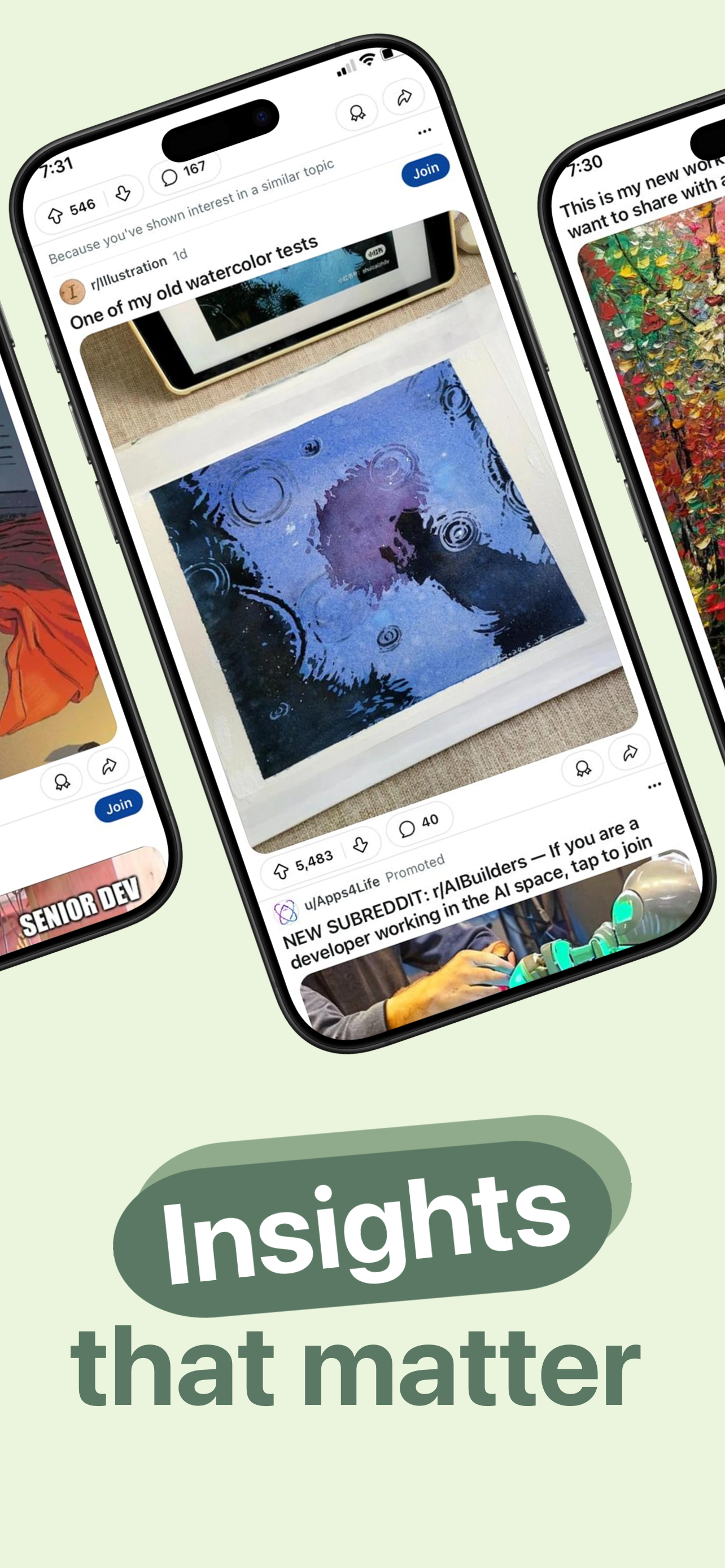 App Store screenshot template for community app – art and creative subreddits