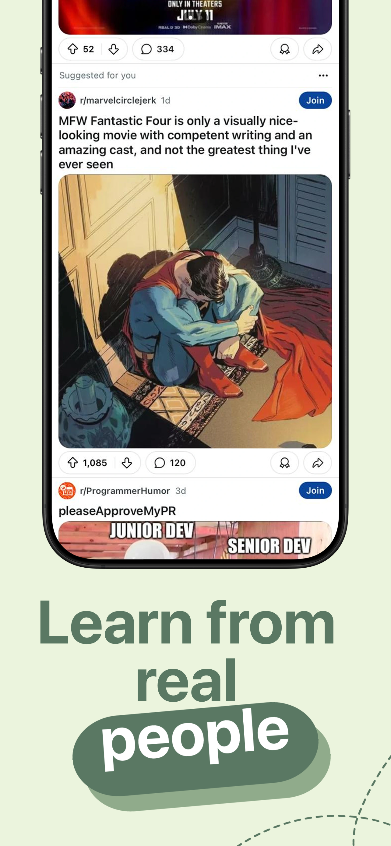 App Store screenshot template for community app – trending posts