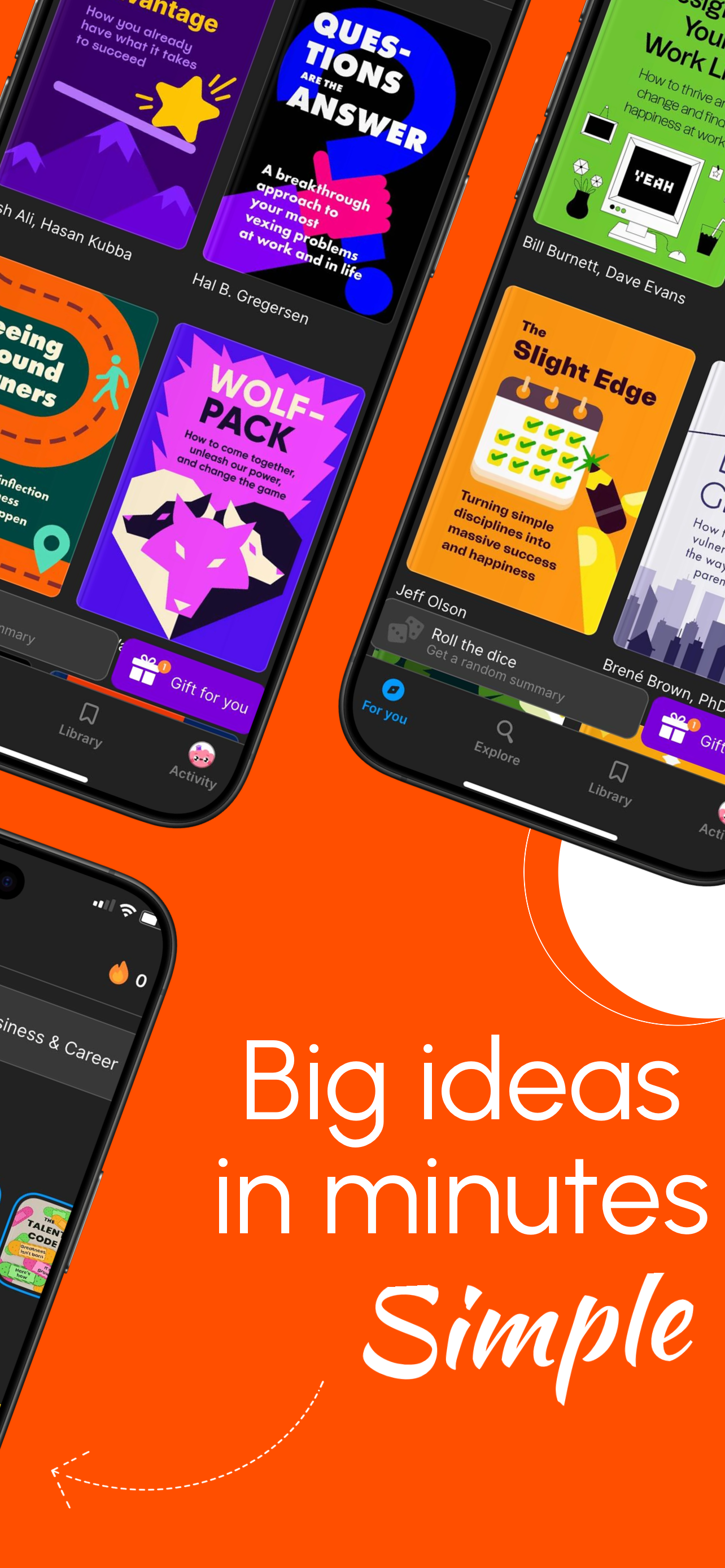 App Store screenshot template for book summary app – book library grid