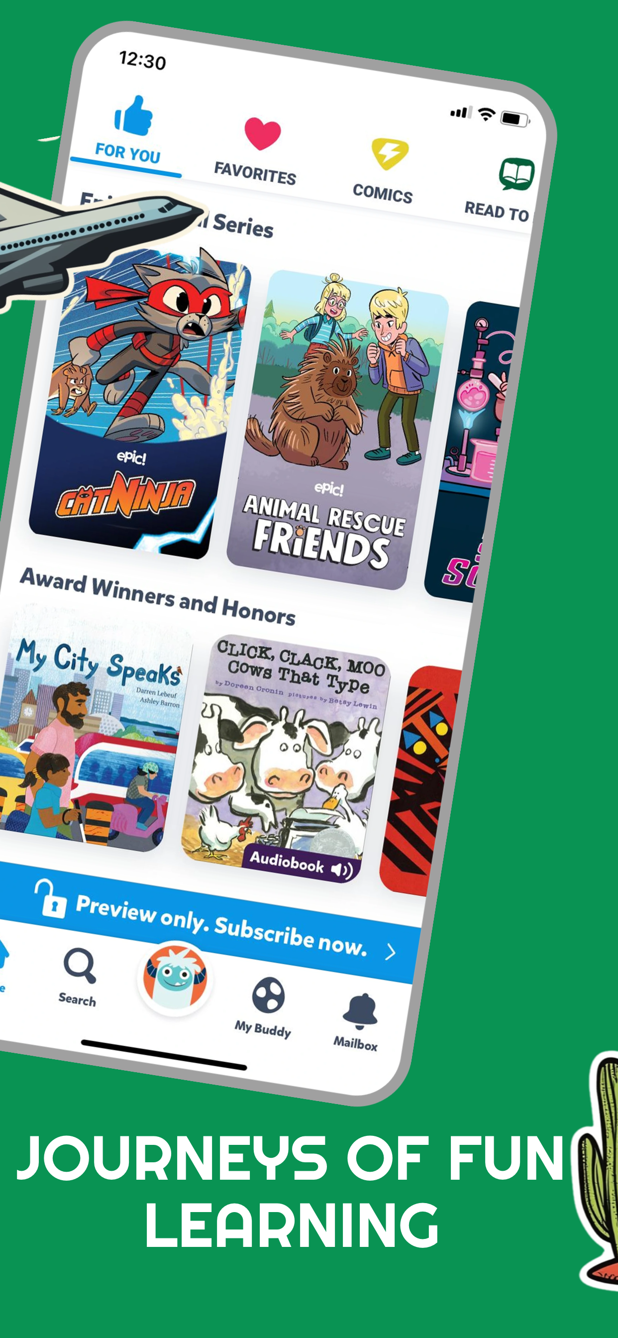 App Store screenshot template for kids learning app – science books section