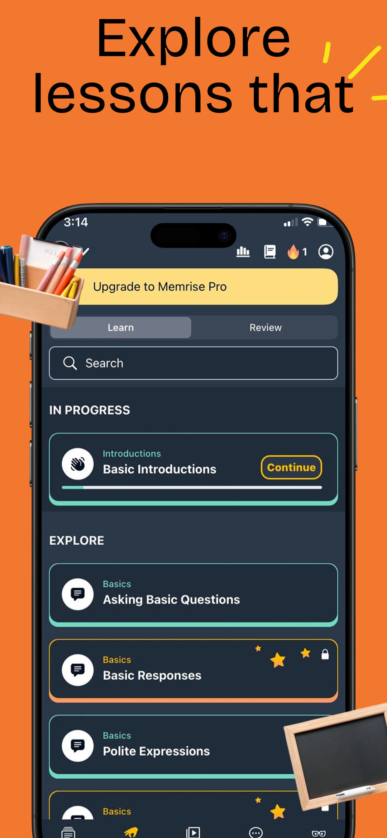 App Store screenshot template for kids education app – interactive lesson view
