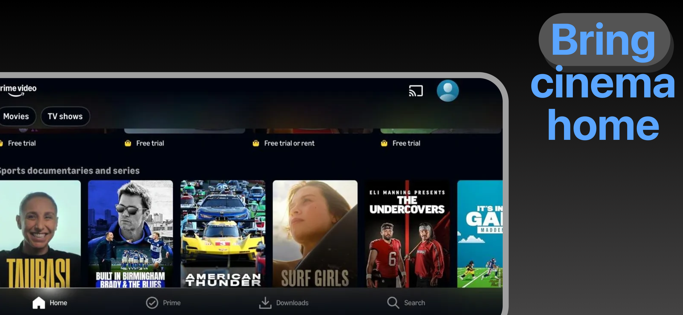 App Store landscape screenshot template for streaming app – personalize recommendations