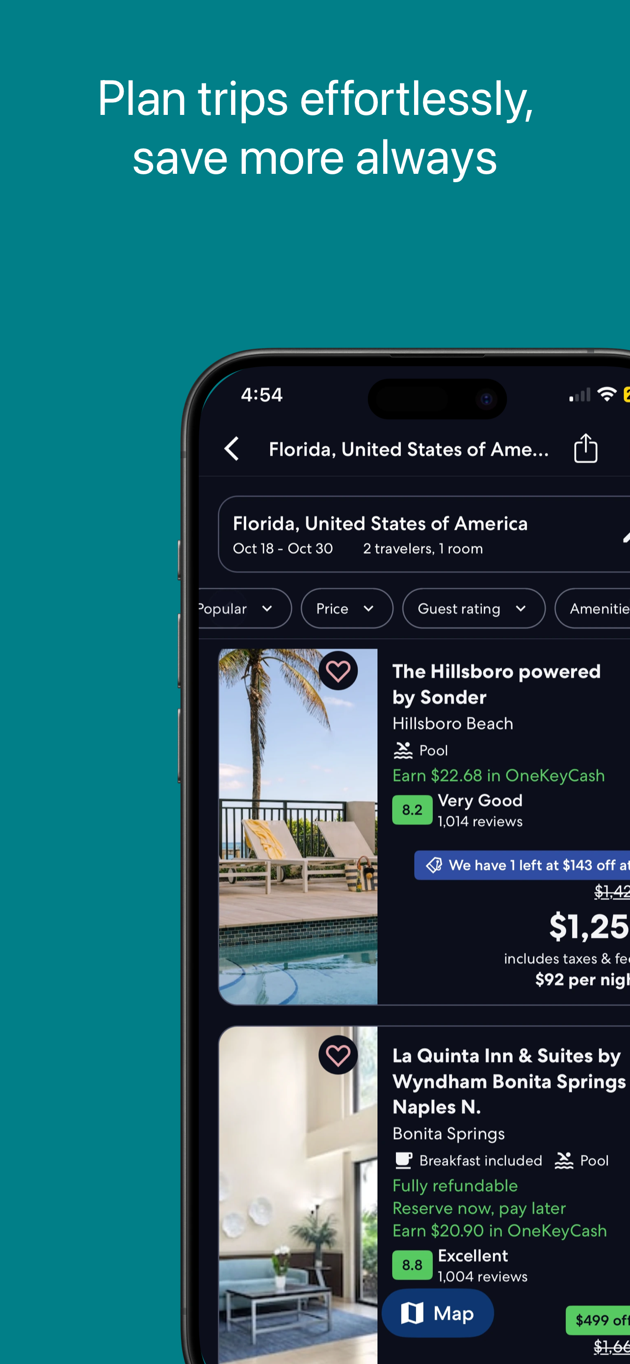 App Store screenshot template for travel app – property listing detail