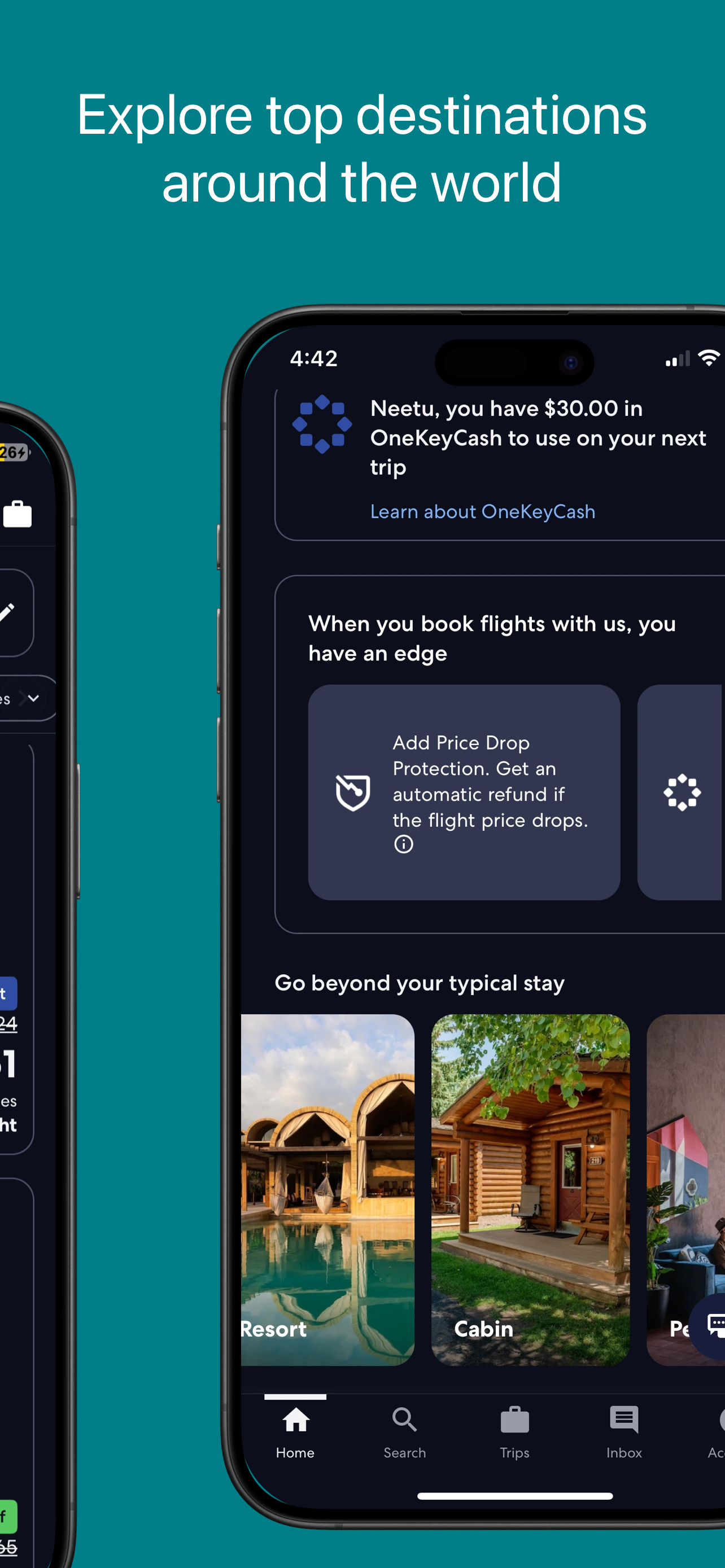 App Store screenshot template for travel app – search and filter stays